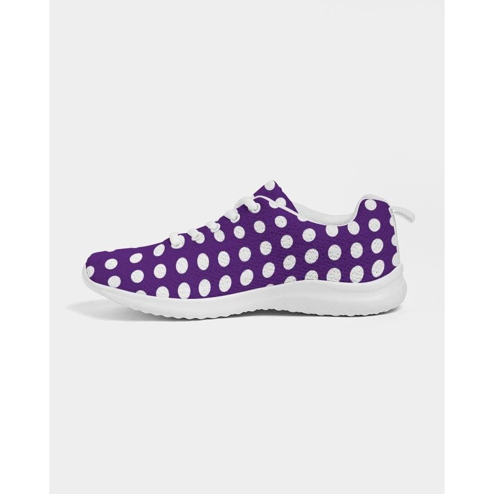 Womens Sneakers - Purple Polka Dot Canvas Sports Shoes / Running