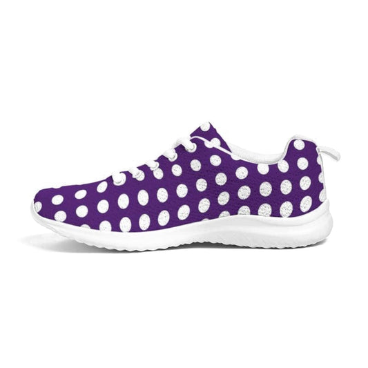 Womens Sneakers - Purple Polka Dot Canvas Sports Shoes / Running