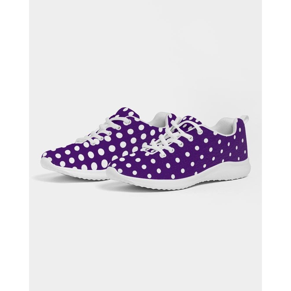 Womens Sneakers - Purple Polka Dot Canvas Sports Shoes / Running