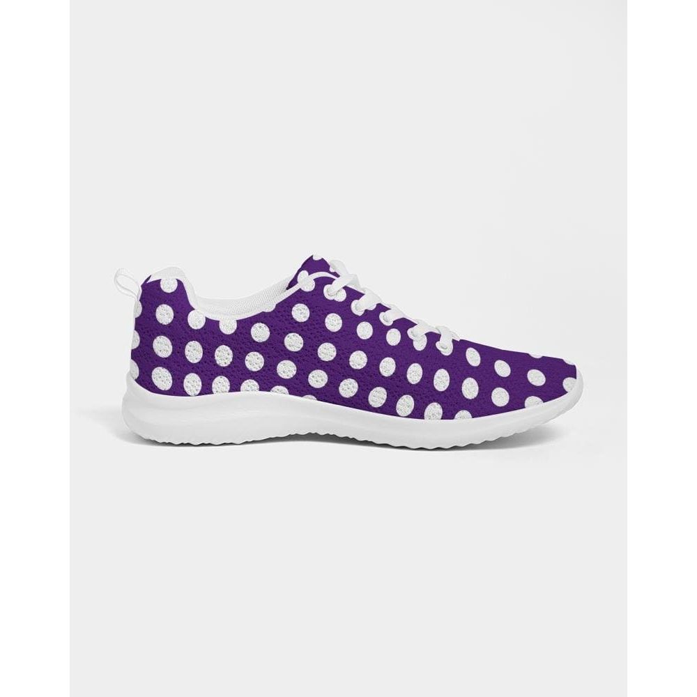 Womens Sneakers - Purple Polka Dot Canvas Sports Shoes / Running