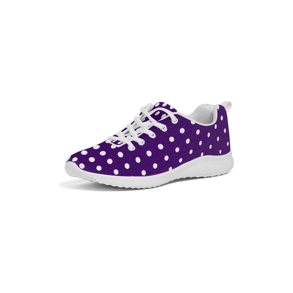 Womens Sneakers - Purple Polka Dot Canvas Sports Shoes / Running