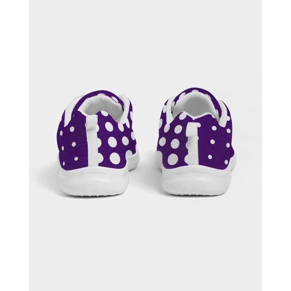 Womens Sneakers - Purple Polka Dot Canvas Sports Shoes / Running