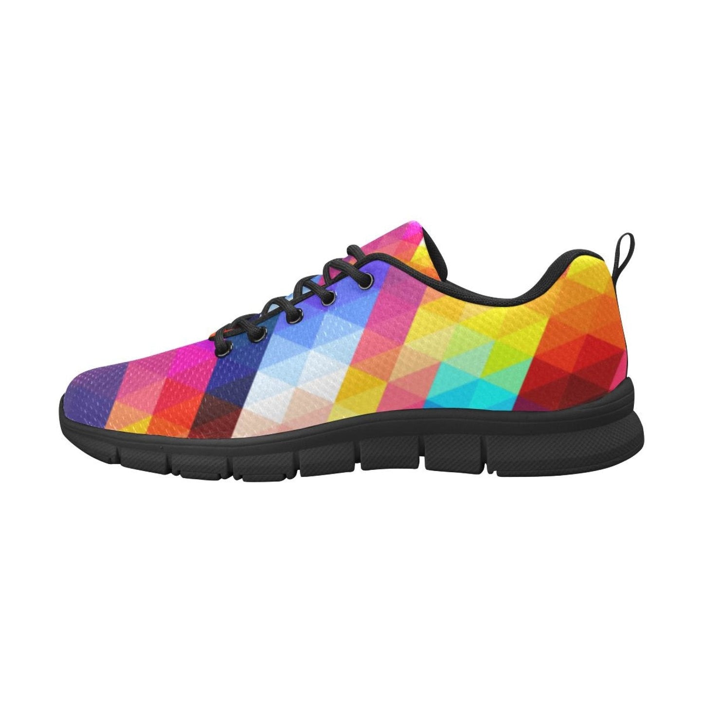 Damen-Sneakers, Laufschuhe mit geometrischem Regenbogen-Print