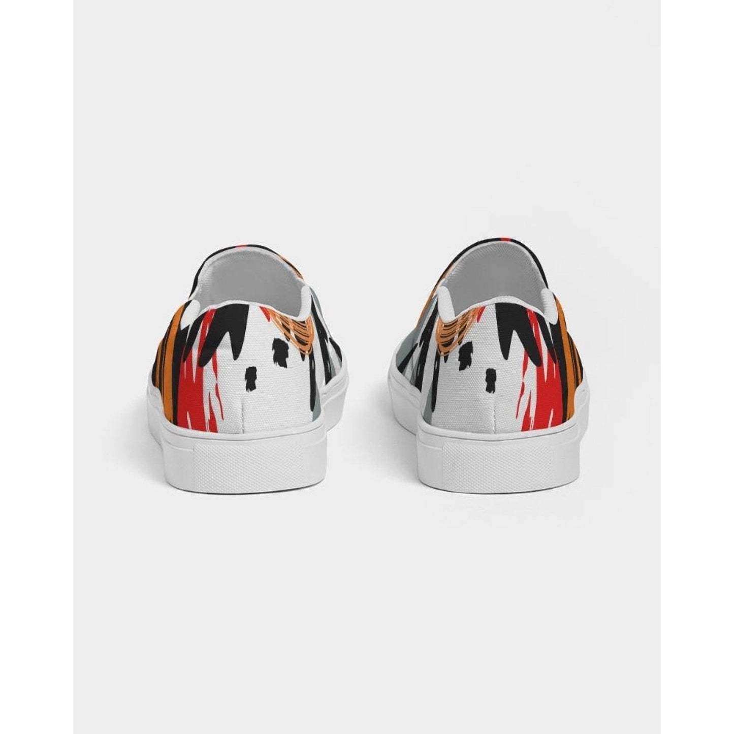 Womens Sneakers - Canvas Slip On Shoes, Multicolor Circular Print