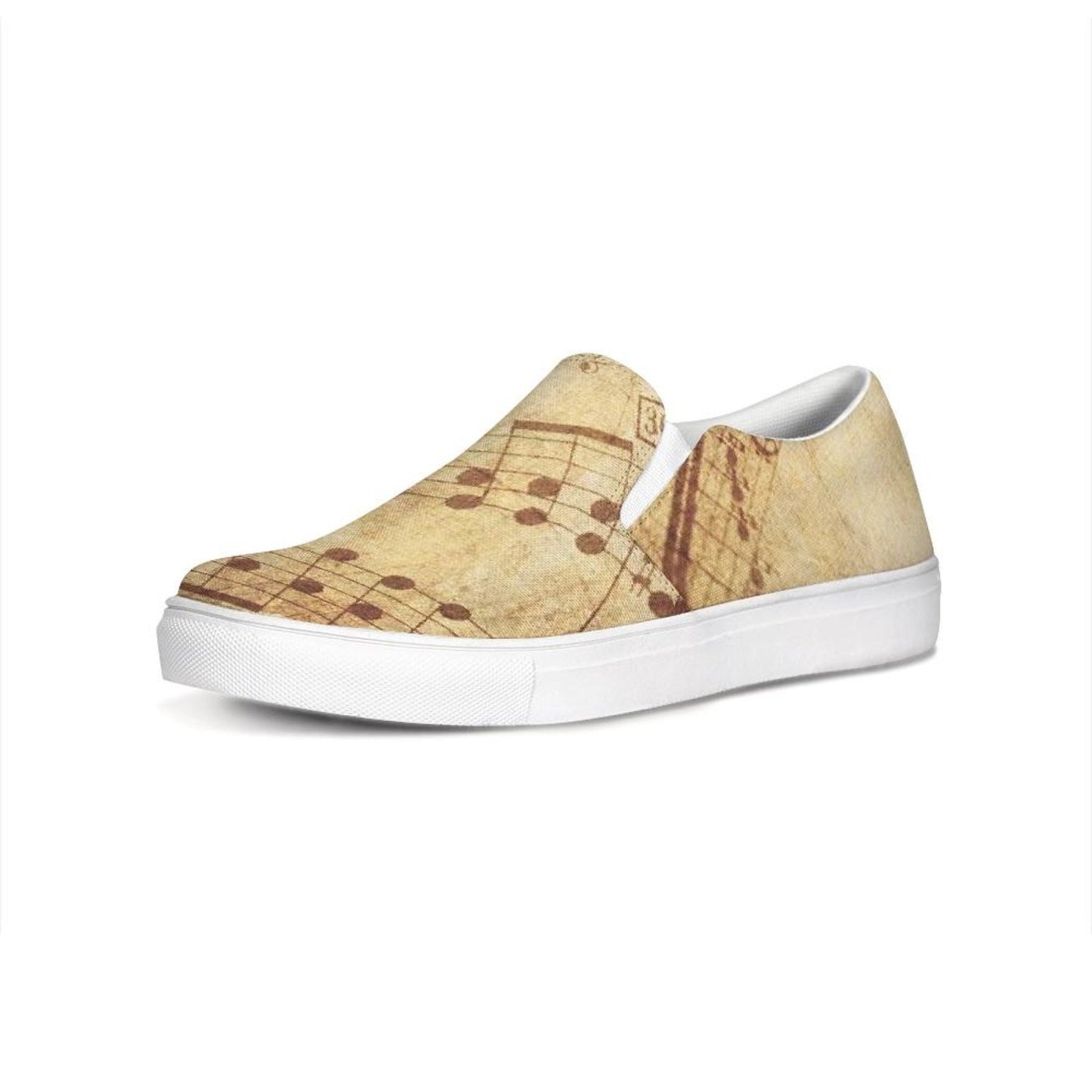 Womens Sneakers - Sheet Music Print Slip-on Canvas Shoes / Slip-on