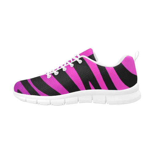 Womens Sneakers, Black Strip And Purple Running Shoes