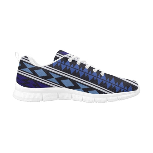 Womens Sneakers, Blue Aztec Print Running Shoes