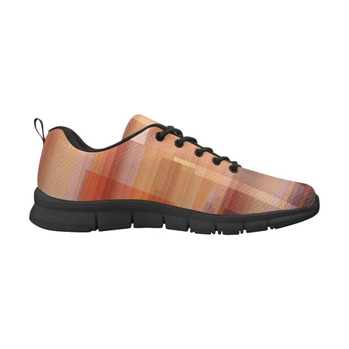 Womens Sneakers, Geometric Brown And Black Running Shoes