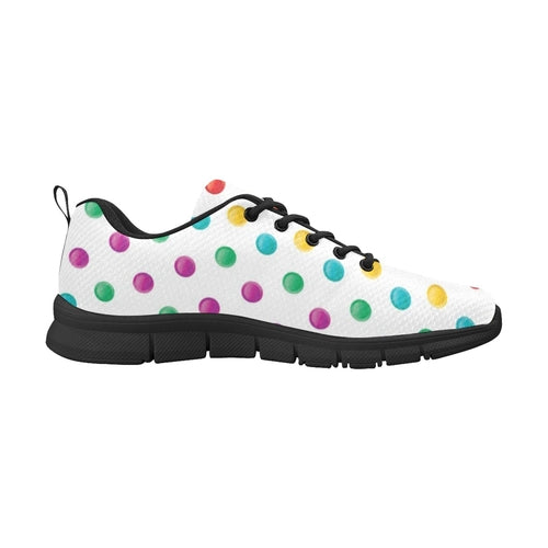 Womens Sneakers, Multicolor Polka Dot Print Running Shoes