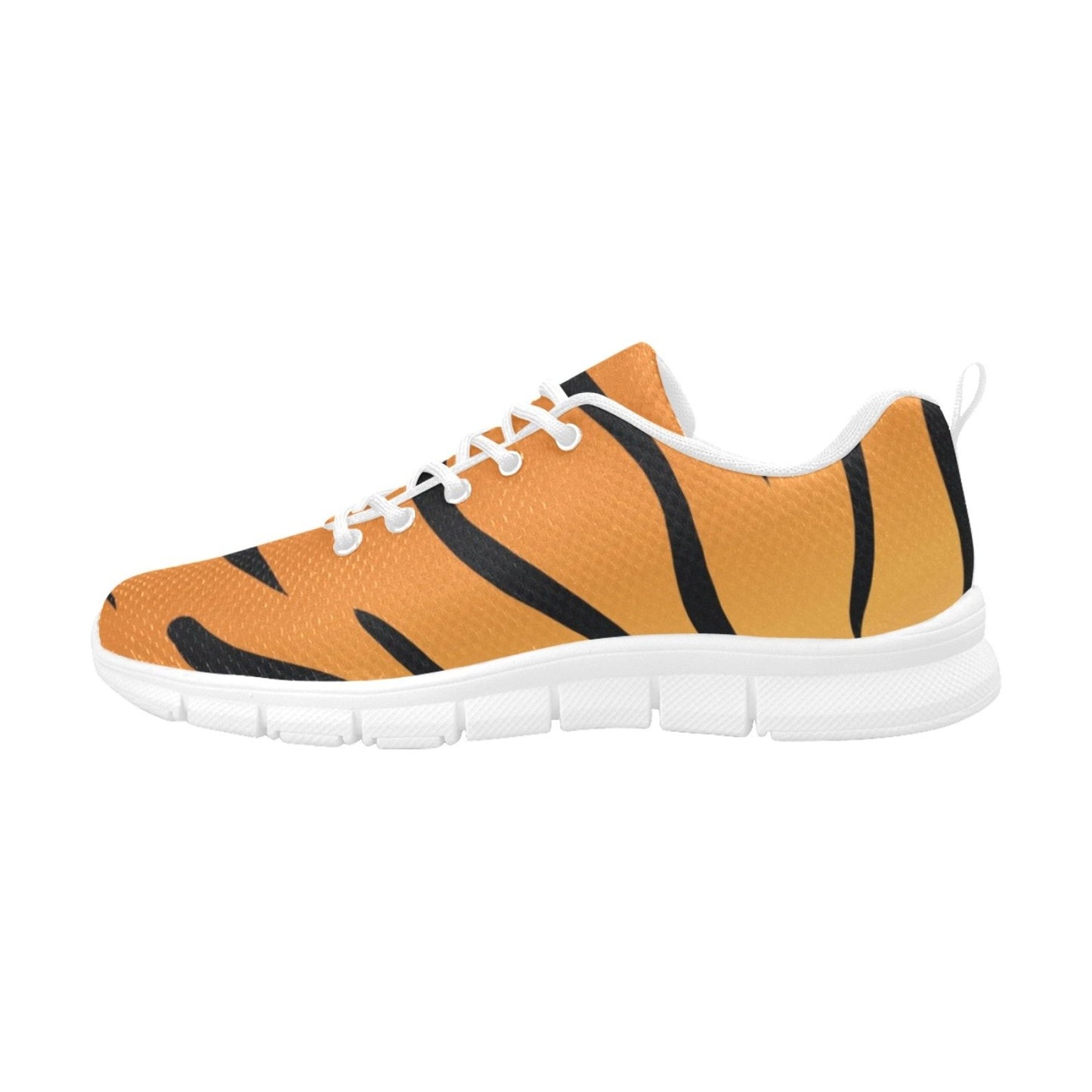 Womens Sneakers, Orange And Black Tiger Striped Running Shoes