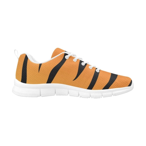 Womens Sneakers, Orange And Black Tiger Striped Running Shoes