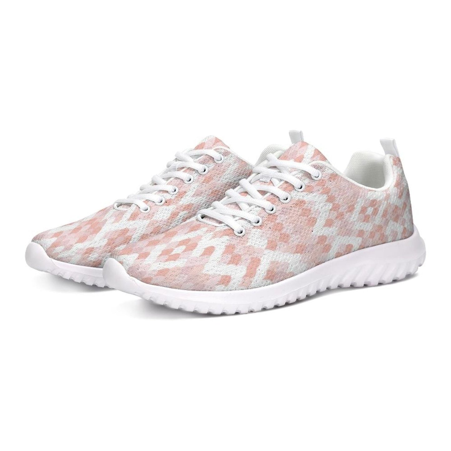 Damessneakers, roze en witte lage canvas hardloopschoenen