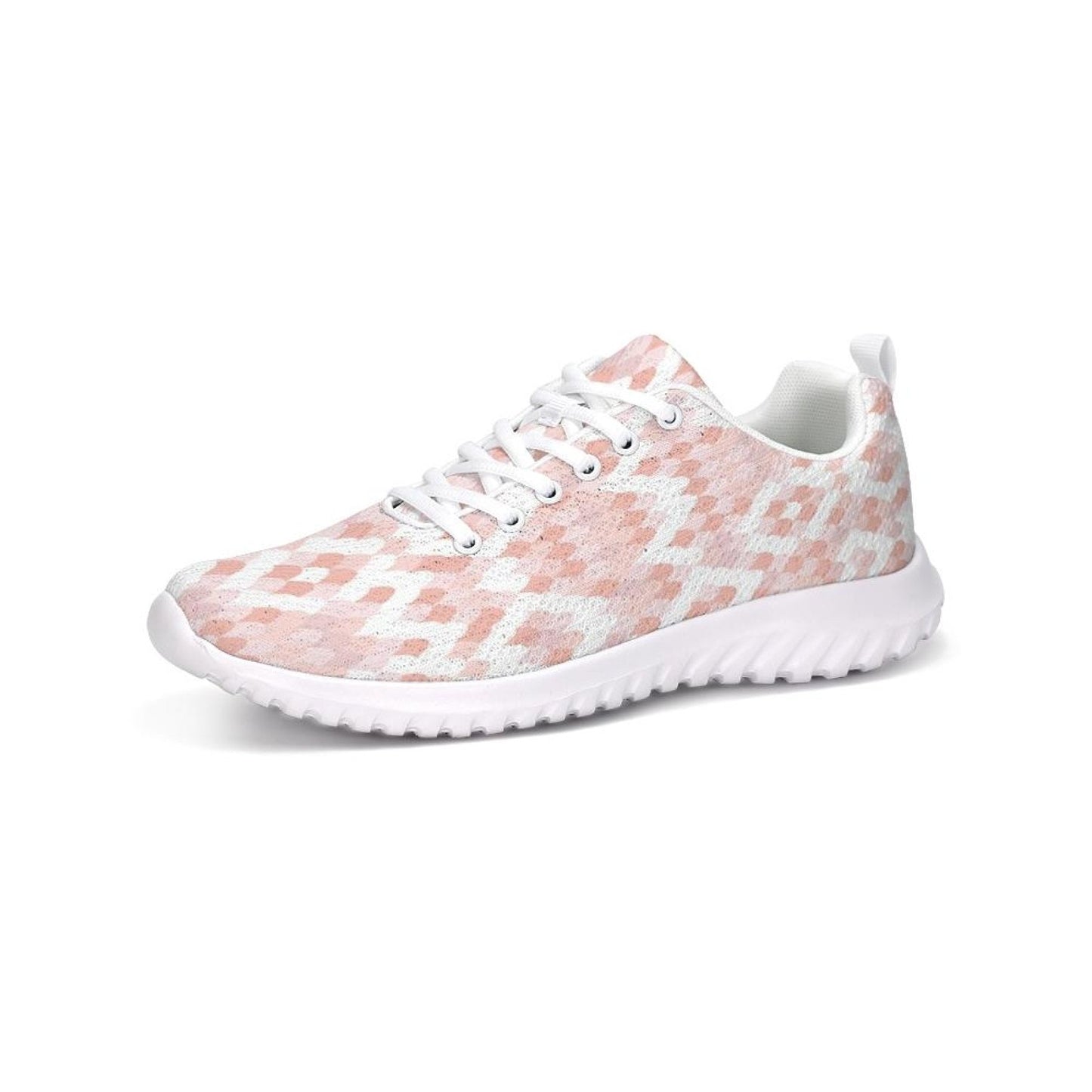 Damessneakers, roze en witte lage canvas hardloopschoenen