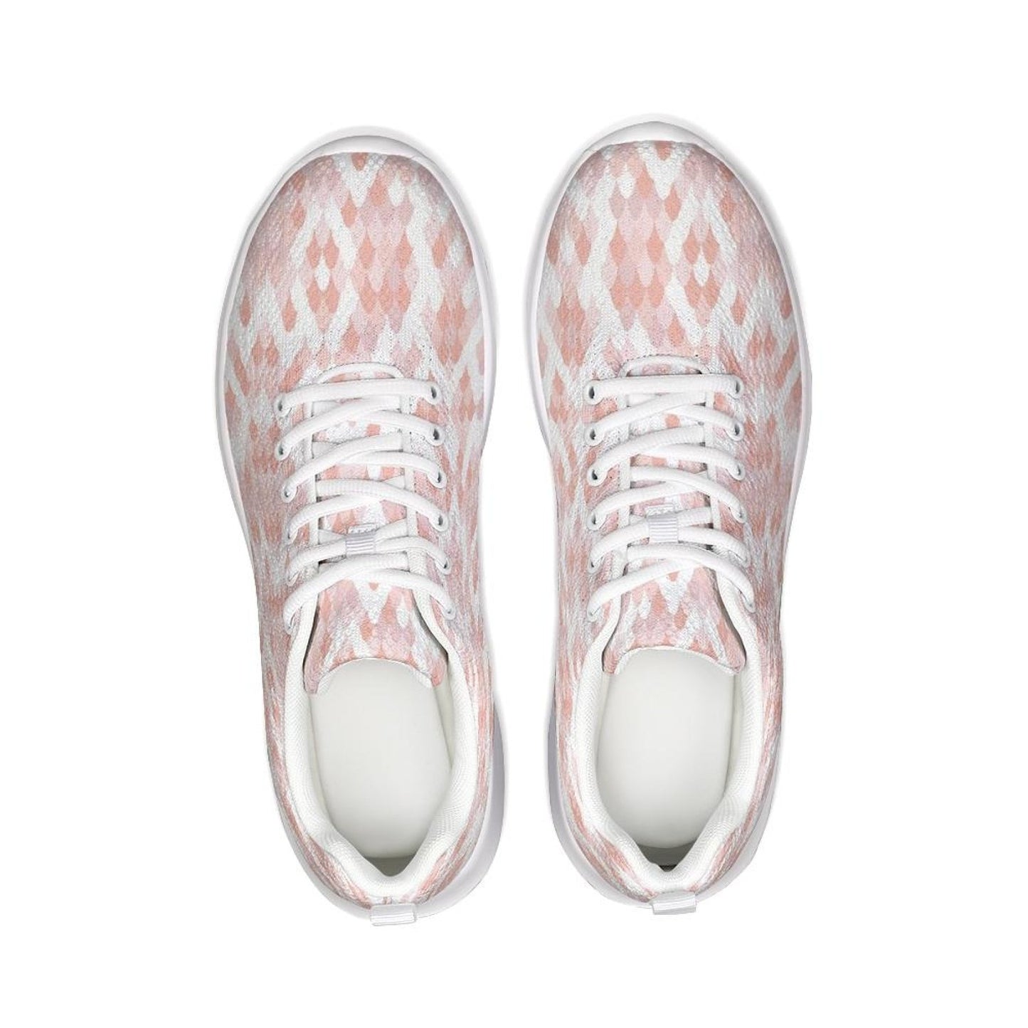 Damessneakers, roze en witte lage canvas hardloopschoenen