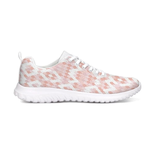 Damessneakers, roze en witte lage canvas hardloopschoenen