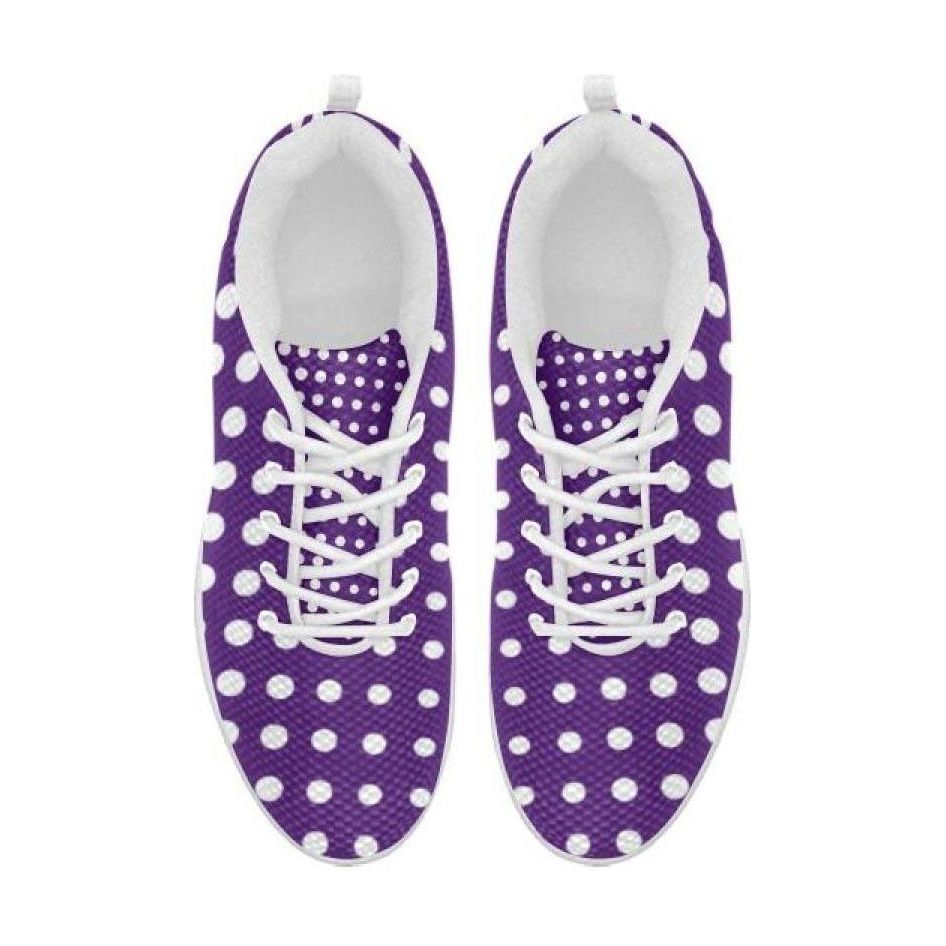 Sneakers For Women, Purple And White Polka Dot - Running Shoes