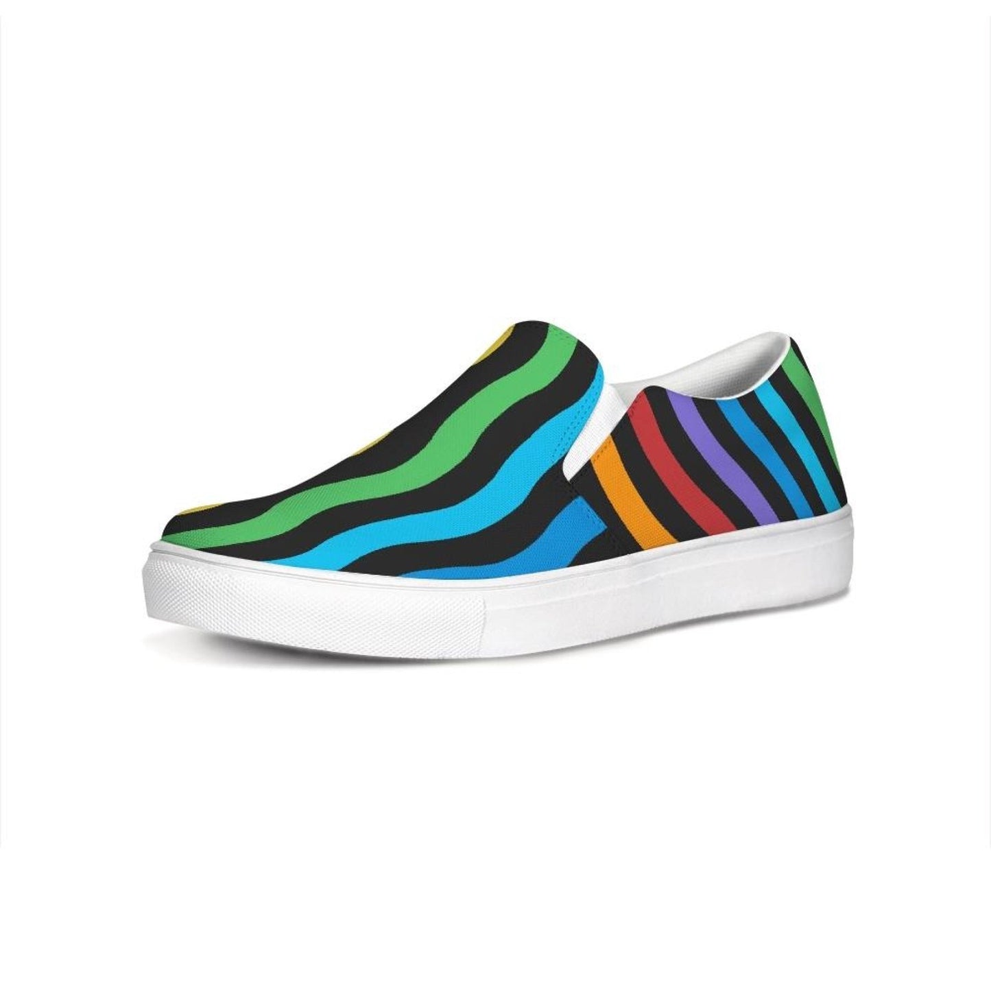 Damessneakers - Sportschoenen / instapper van canvas met regenboogstreepstijl